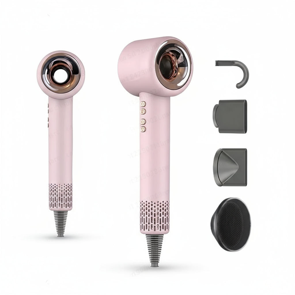 Profesjonalna suszarka do włosów z zaawansowaną technologią jonów ujemnych dla lśniących i zdrowych włosów, jakości jak z salonu.