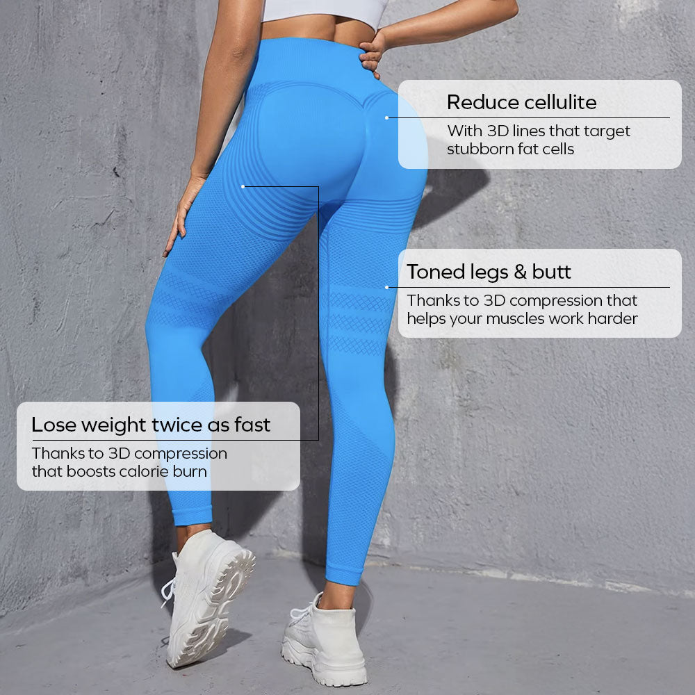 Leginsy 3D | Niebieskie