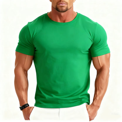 Hoge Kwaliteit Maatwerk Basis Zacht Snel Droog Sport Spier Atletische Ronde Hals Mannen T-Shirt