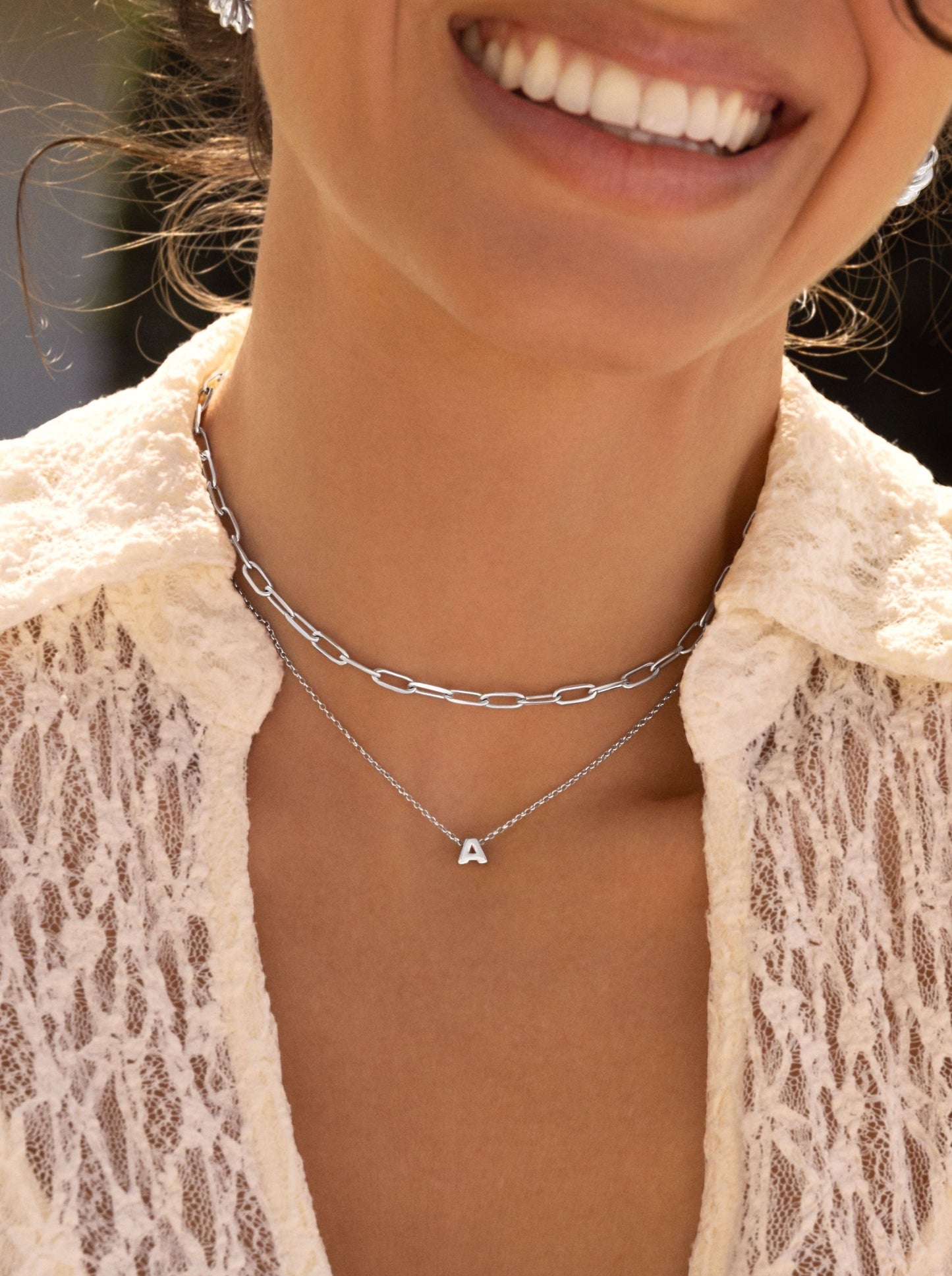 Srebrny naszyjnik z personalizowanym inicjałem